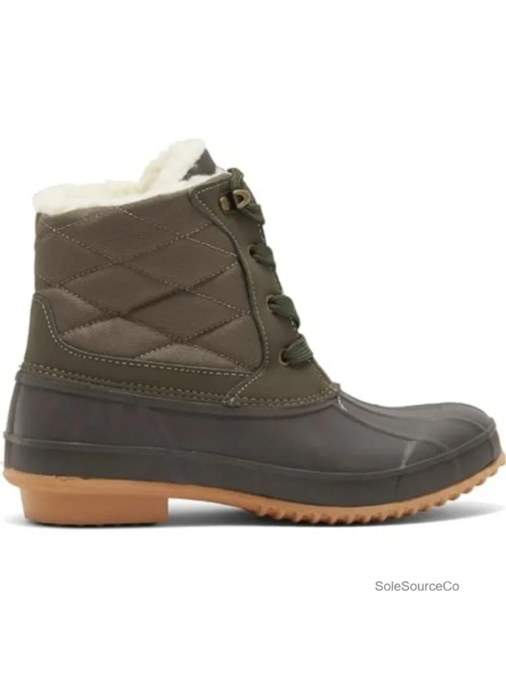 Waterproof Duck Boots with Faux Fur Lining, Zip Closure, Winter Ankle Bootie